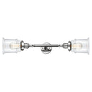 Canton Bath Vanity Light shown in the Polished Chrome finish with a Clear shade