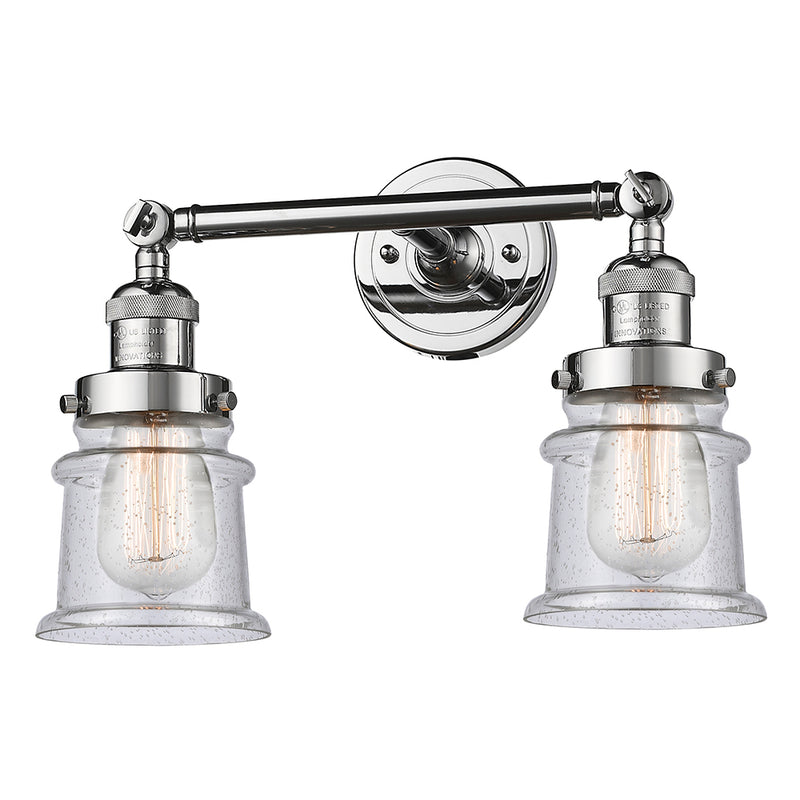 Innovations Lighting Small Canton 2 Light Bath Vanity Light Part Of The Franklin Restoration Collection 208L-PC-G184S-LED