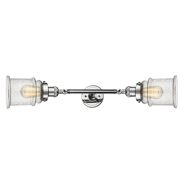 Canton Bath Vanity Light shown in the Polished Chrome finish with a Seedy shade