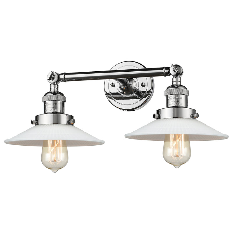 Innovations Lighting Halophane 2 Light Bath Vanity Light Part Of The Franklin Restoration Collection 208L-PC-G1-LED