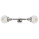 Beacon Bath Vanity Light shown in the Polished Chrome finish with a Clear shade