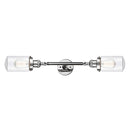 Dover Bath Vanity Light shown in the Polished Chrome finish with a Clear shade