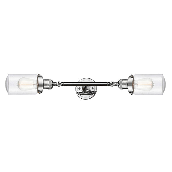 Dover Bath Vanity Light shown in the Polished Chrome finish with a Seedy shade