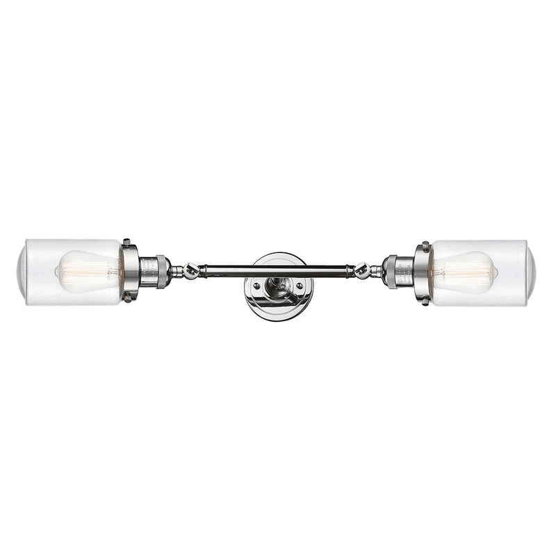 Dover Bath Vanity Light shown in the Polished Chrome finish with a Seedy shade