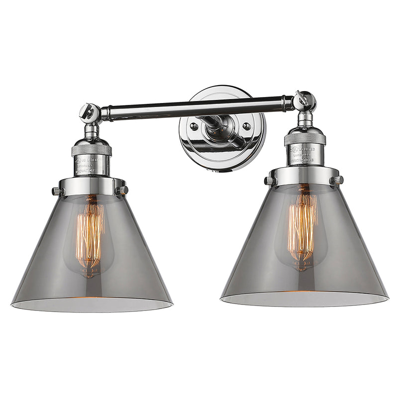 Innovations Lighting Large Cone 2 Light Bath Vanity Light Part Of The Franklin Restoration Collection 208L-PC-G43-LED