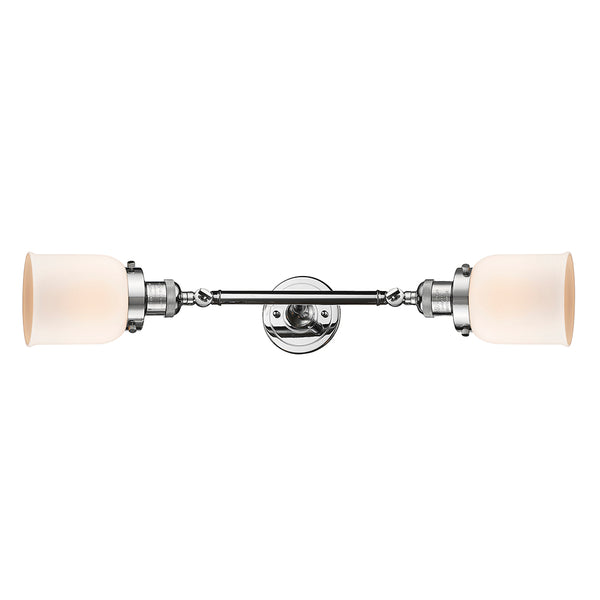 Bell Bath Vanity Light shown in the Polished Chrome finish with a Matte White shade