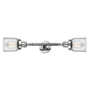 Bell Bath Vanity Light shown in the Polished Chrome finish with a Clear shade