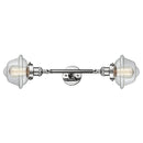 Oxford Bath Vanity Light shown in the Polished Chrome finish with a Clear shade