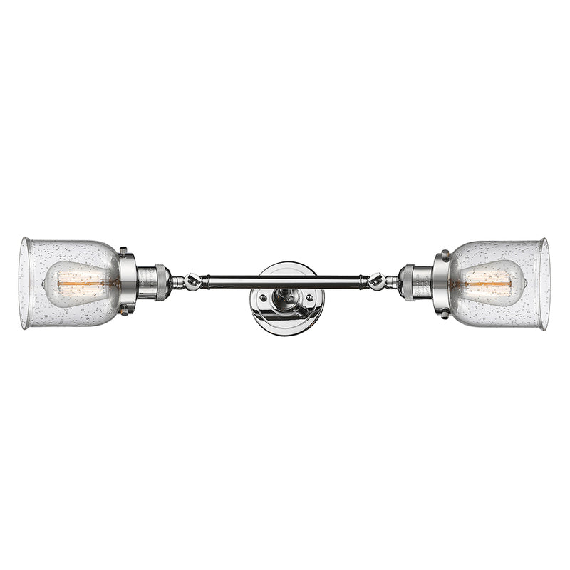 Bell Bath Vanity Light shown in the Polished Chrome finish with a Seedy shade