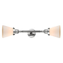 Cone Bath Vanity Light shown in the Polished Chrome finish with a Matte White shade