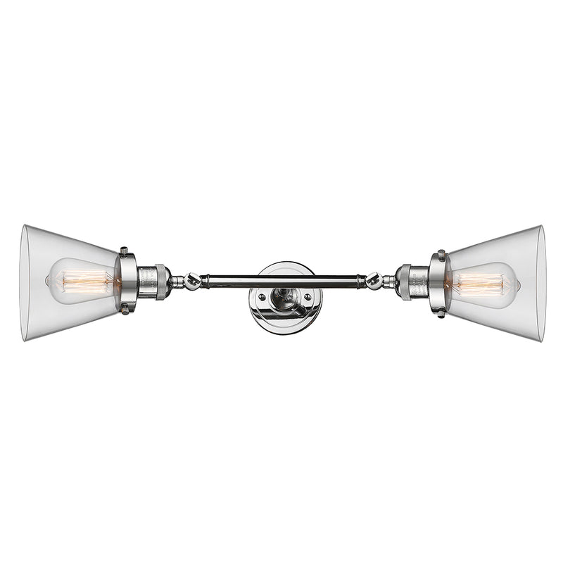 Innovations Lighting Small Cone 2 Light Bath Vanity Light Part Of The Franklin Restoration Collection 208L-PC-G62