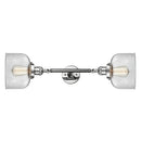 Bell Bath Vanity Light shown in the Polished Chrome finish with a Clear shade