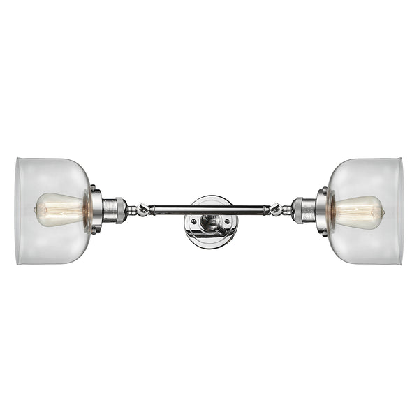 Bell Bath Vanity Light shown in the Polished Chrome finish with a Clear shade