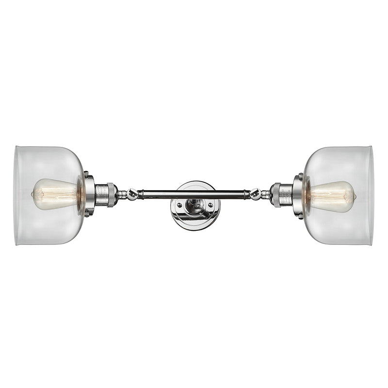 Bell Bath Vanity Light shown in the Polished Chrome finish with a Clear shade