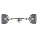 Bell Bath Vanity Light shown in the Polished Chrome finish with a Plated Smoke shade