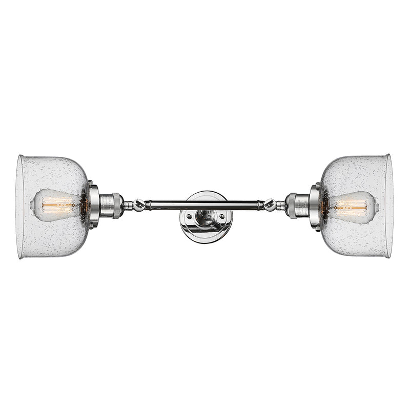 Bell Bath Vanity Light shown in the Polished Chrome finish with a Seedy shade