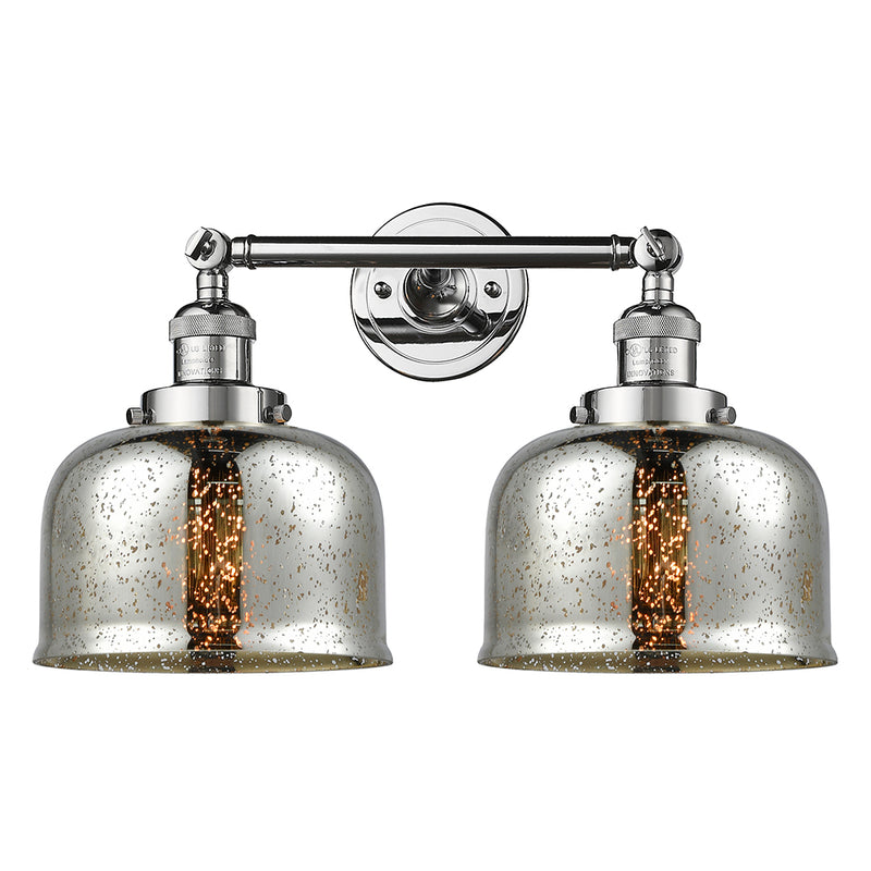 Innovations Lighting Large Bell 2 Light Bath Vanity Light Part Of The Franklin Restoration Collection 208L-PC-G78-LED