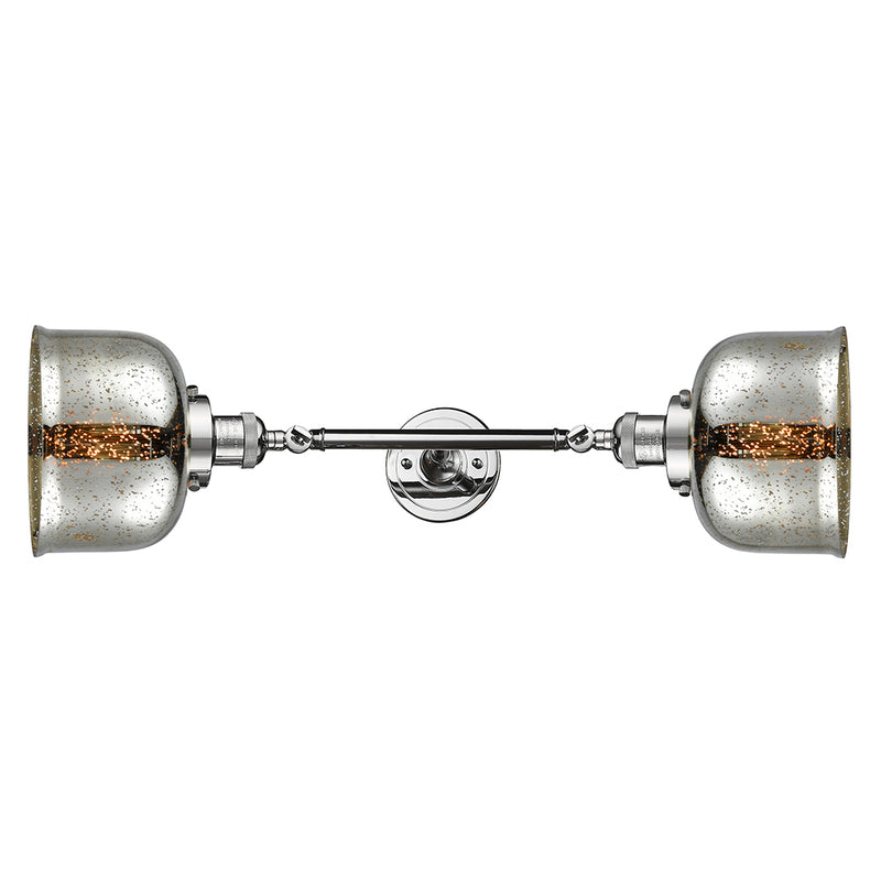 Bell Bath Vanity Light shown in the Polished Chrome finish with a Silver Plated Mercury shade