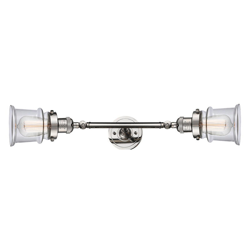 Innovations Lighting Small Canton 2 Light Bath Vanity Light Part Of The Franklin Restoration Collection 208L-PN-G182S