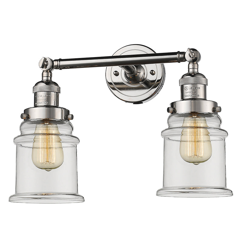 Innovations Lighting Canton 2 Light Bath Vanity Light Part Of The Franklin Restoration Collection 208L-PN-G182-LED