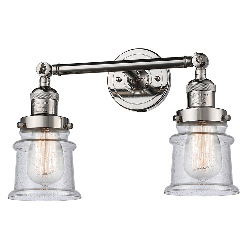 Innovations Lighting Small Canton 2 Light Bath Vanity Light Part Of The Franklin Restoration Collection 208L-PN-G184S