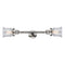 Canton Bath Vanity Light shown in the Polished Nickel finish with a Seedy shade