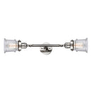 Canton Bath Vanity Light shown in the Polished Nickel finish with a Seedy shade