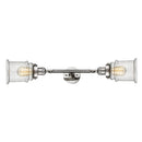 Canton Bath Vanity Light shown in the Polished Nickel finish with a Seedy shade