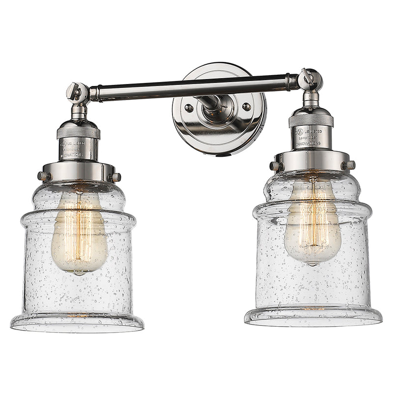 Innovations Lighting Canton 2 Light Bath Vanity Light Part Of The Franklin Restoration Collection 208L-PN-G184