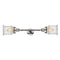 Canton Bath Vanity Light shown in the Polished Nickel finish with a Seedy shade