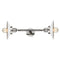 Halophane Bath Vanity Light shown in the Polished Nickel finish with a Matte White Halophane shade