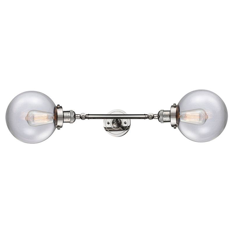 Innovations Lighting Beacon 2 Light 8" Bath Vanity Light 208L-PN-G202-8-LED