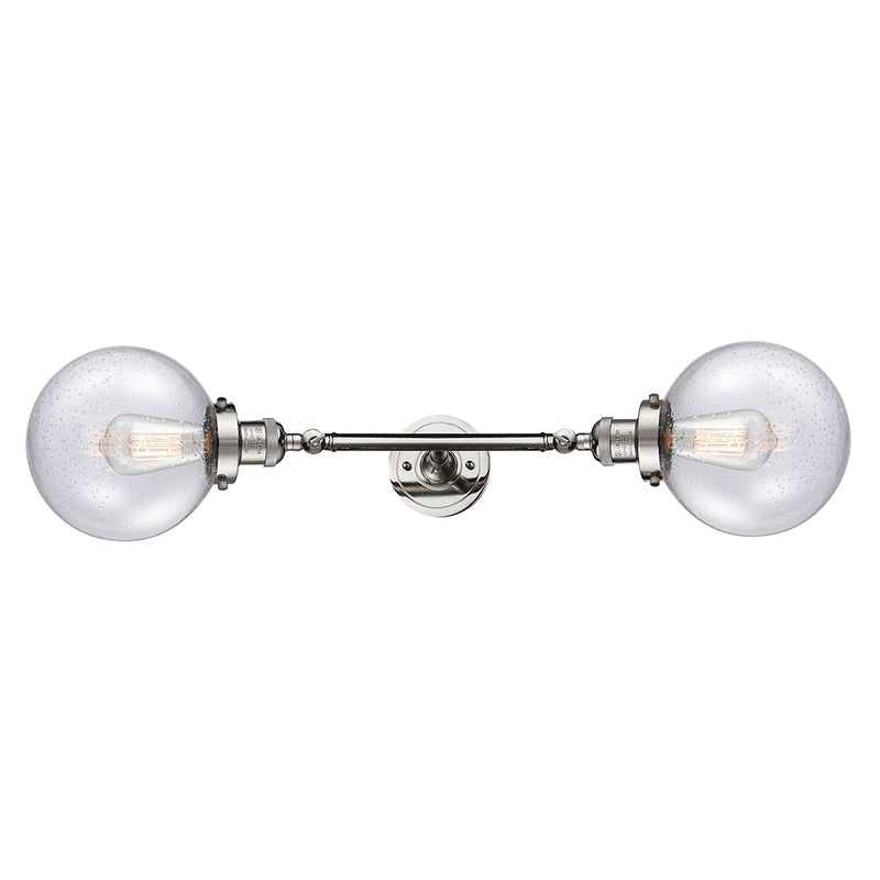 Innovations Lighting Beacon 2 Light 8" Bath Vanity Light 208L-PN-G204-8-LED