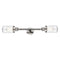 Dover Bath Vanity Light shown in the Polished Nickel finish with a Seedy shade