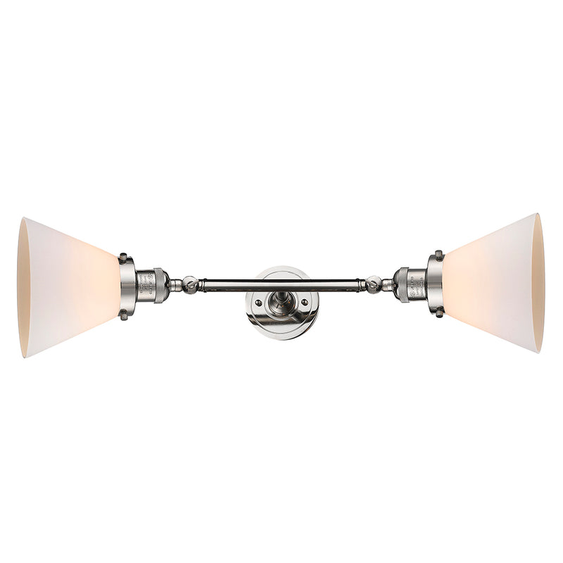 Innovations Lighting Large Cone 2 Light Bath Vanity Light Part Of The Franklin Restoration Collection 208L-PN-G41-LED