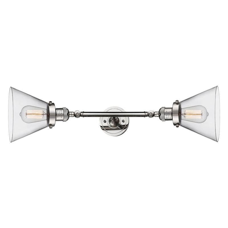 Innovations Lighting Large Cone 2 Light Bath Vanity Light Part Of The Franklin Restoration Collection 208L-PN-G42