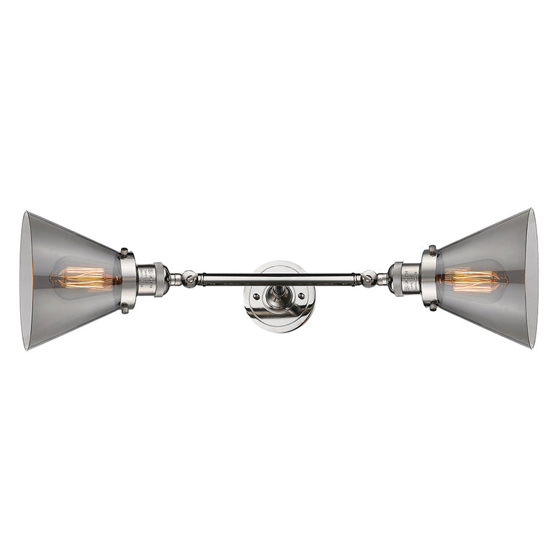 Innovations Lighting Large Cone 2 Light Bath Vanity Light Part Of The Franklin Restoration Collection 208L-PN-G43-LED