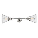 Cone Bath Vanity Light shown in the Polished Nickel finish with a Seedy shade