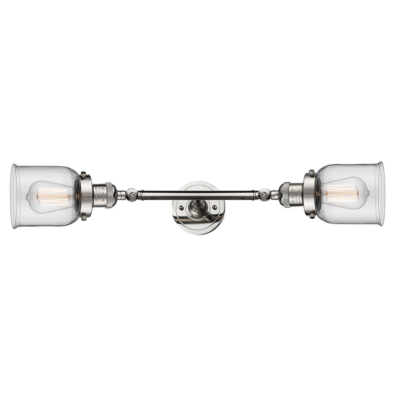 Innovations Lighting Small Bell 2 Light Bath Vanity Light Part Of The Franklin Restoration Collection 208L-PN-G52