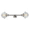 Oxford Bath Vanity Light shown in the Polished Nickel finish with a Clear shade