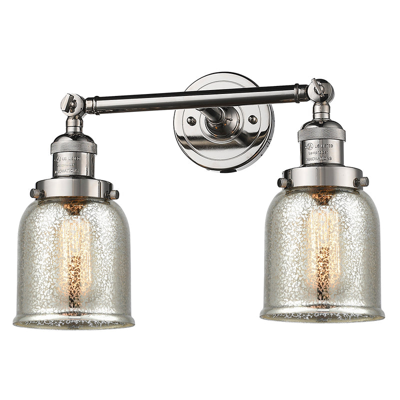 Innovations Lighting Small Bell 2 Light Bath Vanity Light Part Of The Franklin Restoration Collection 208L-PN-G58-LED