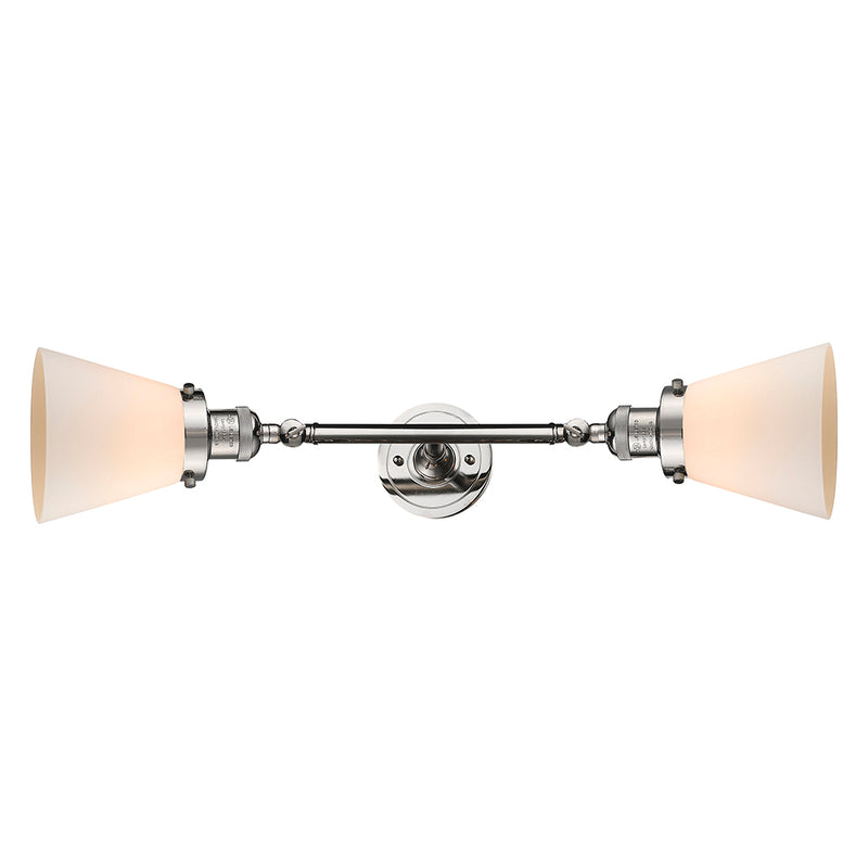 Innovations Lighting Small Cone 2 Light Bath Vanity Light Part Of The Franklin Restoration Collection 208L-PN-G61