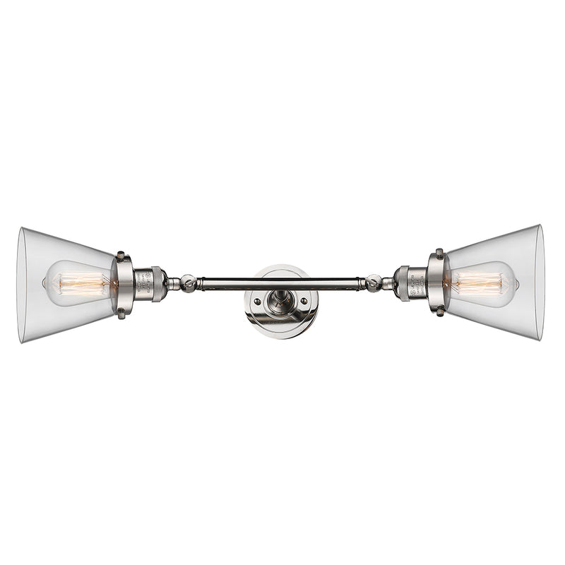 Innovations Lighting Small Cone 2 Light Bath Vanity Light Part Of The Franklin Restoration Collection 208L-PN-G62-LED