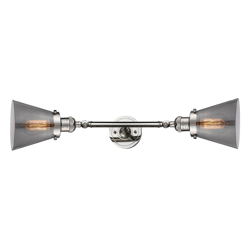 Innovations Lighting Small Cone 2 Light Bath Vanity Light Part Of The Franklin Restoration Collection 208L-PN-G63