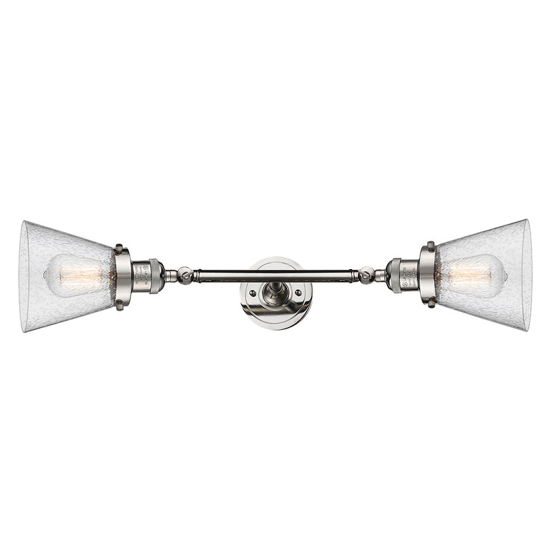 Innovations Lighting Small Cone 2 Light Bath Vanity Light Part Of The Franklin Restoration Collection 208L-PN-G64