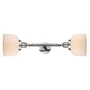 Bell Bath Vanity Light shown in the Polished Nickel finish with a Matte White shade