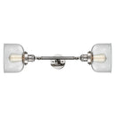 Bell Bath Vanity Light shown in the Polished Nickel finish with a Clear shade