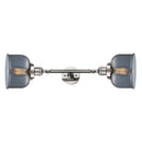 Bell Bath Vanity Light shown in the Polished Nickel finish with a Plated Smoke shade