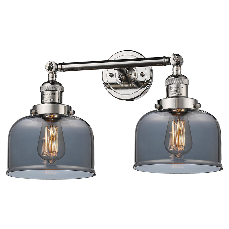 Innovations Lighting Large Bell 2 Light Bath Vanity Light Part Of The Franklin Restoration Collection 208L-PN-G73