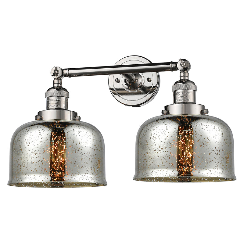 Innovations Lighting Large Bell 2 Light Bath Vanity Light Part Of The Franklin Restoration Collection 208L-PN-G78-LED